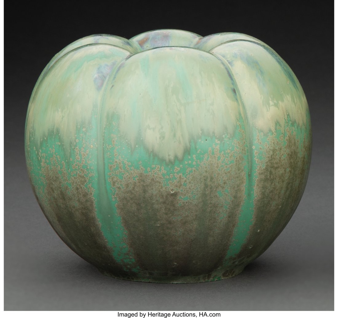 Fulper Pottery Glazed Ceramic Bell Pepper Vase, : Fulper Pottery Glazed Ceramic Bell Pepper Vase, circa 1910 4-1/4 x 4-1/4 inches (10.8 x 10.8 cm) HID03101062020 © 2023 Heritage Auctions | All Rights Re
