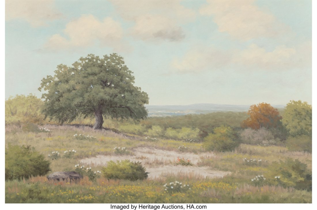 C.P. Montague (American, 1927-2010) Spring Lands: C.P. Montague (American, 1927-2010) Spring Landscape Oil on canvas 24 x 36 inches (61.0 x 91.4 cm) Signed lower left: C.P. Mon