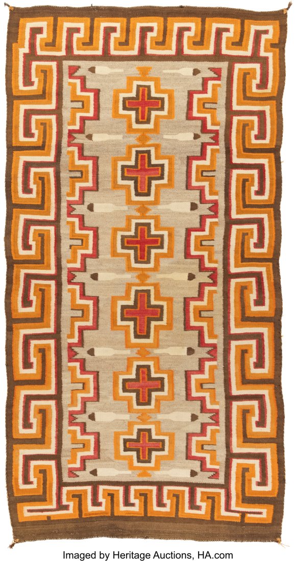 A Navajo Regional Rug   c. 1915  native handspun (1 of 2)