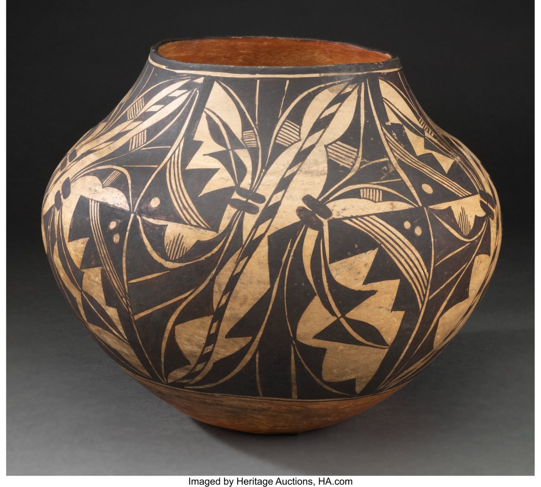 An Acoma Polychrome Jar  c. 1900  clay, paint  D (1 of 2)