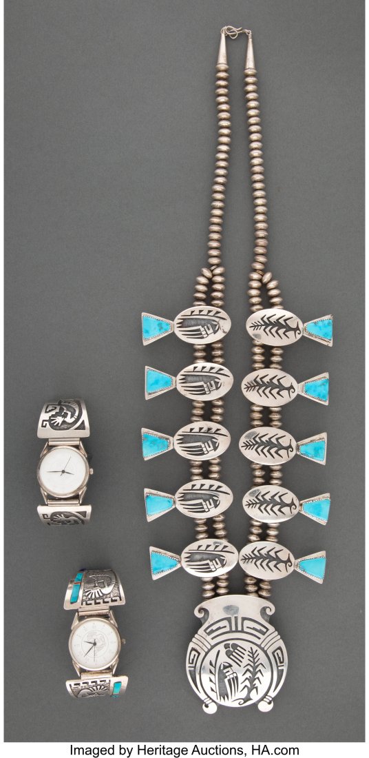 Three Hopi Jewelry Items  c. 1985  including a s (1 of 3)