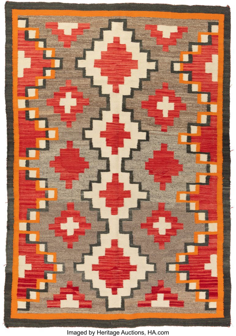 A Navajo Regional Rug  c. 1920  native handspun (1 of 2)