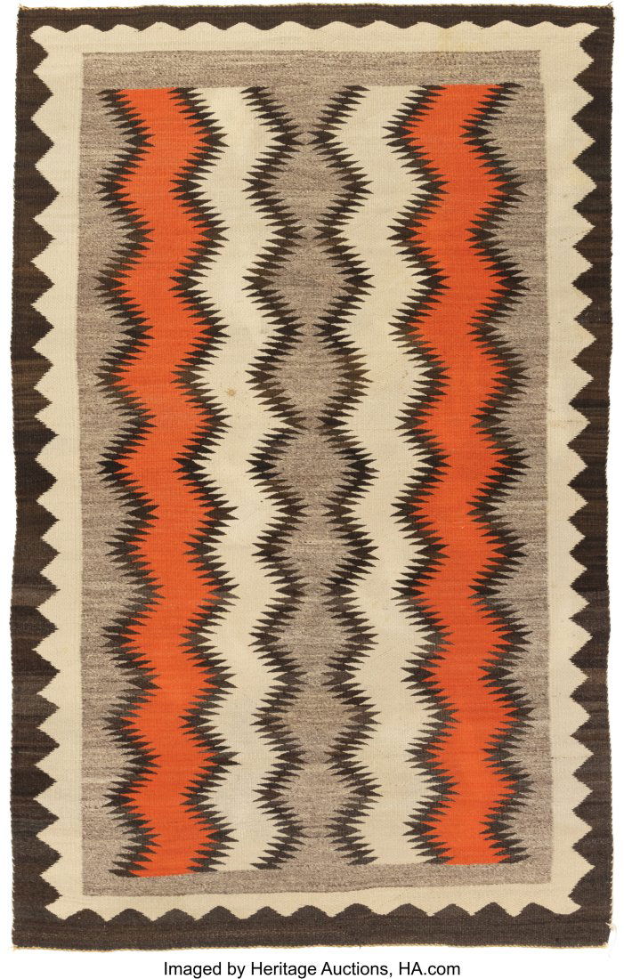 A Navajo Regional Rug  c. 1940  native handspun (1 of 2)