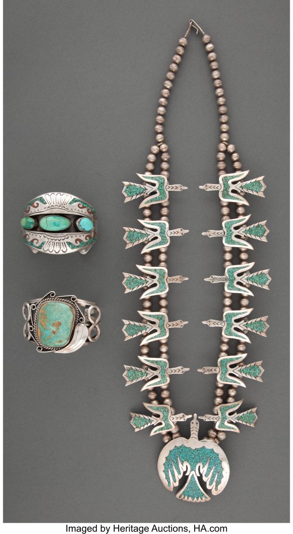 Three Navajo Jewelry Items  c. 1970  including a (1 of 3)