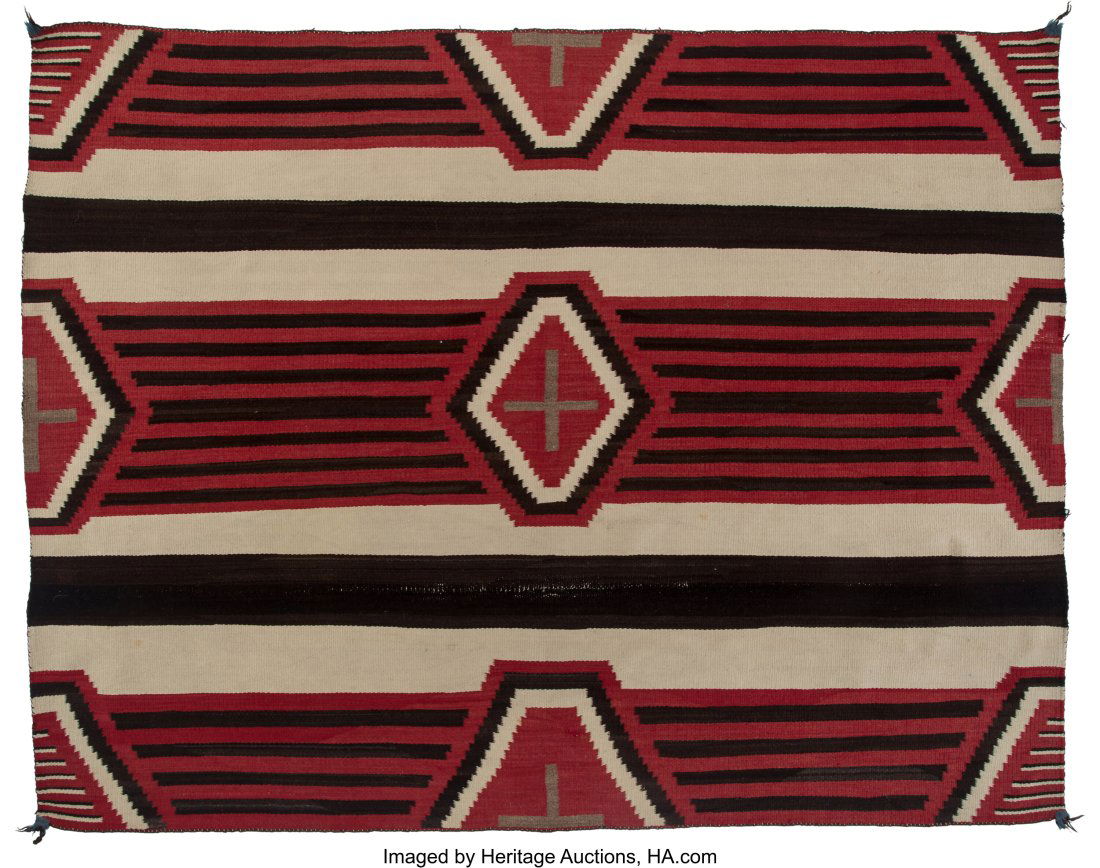 A Navajo Third Phase Chief's Style Weaving  c. 1 (1 of 2)