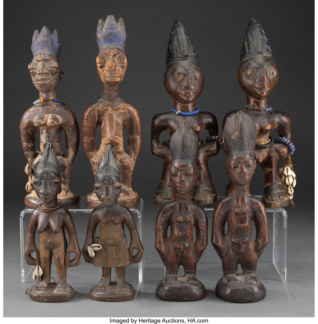 Four Pair of Yoruba Twin Figures, ibeji  Nigeria (1 of 3)