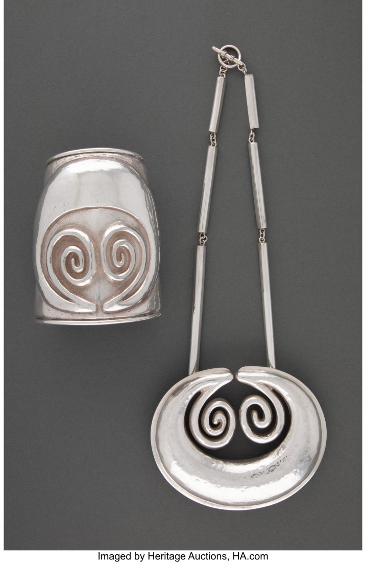 A Graziella Laffi Silver Necklace and Cuff, Lima (1 of 3)