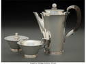 74119: A Three-Piece Georg Jensen Pyramid Pattern Silve