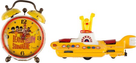 Beatles Yellow Submarine Vintage Toy and Alarm C: Beatles Yellow Submarine Vintage Toy and Alarm Clock (c. 19