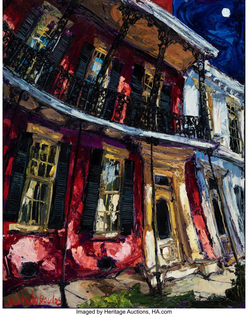 James Michalopoulos (American, b. 1951) The Fren: James Michalopoulos (American, b. 1951) The French Quarter, New Orleans, 2000 Oil on canvas 28 x 21-3/4 inches (71.1 x 55.2 cm) Signed lo