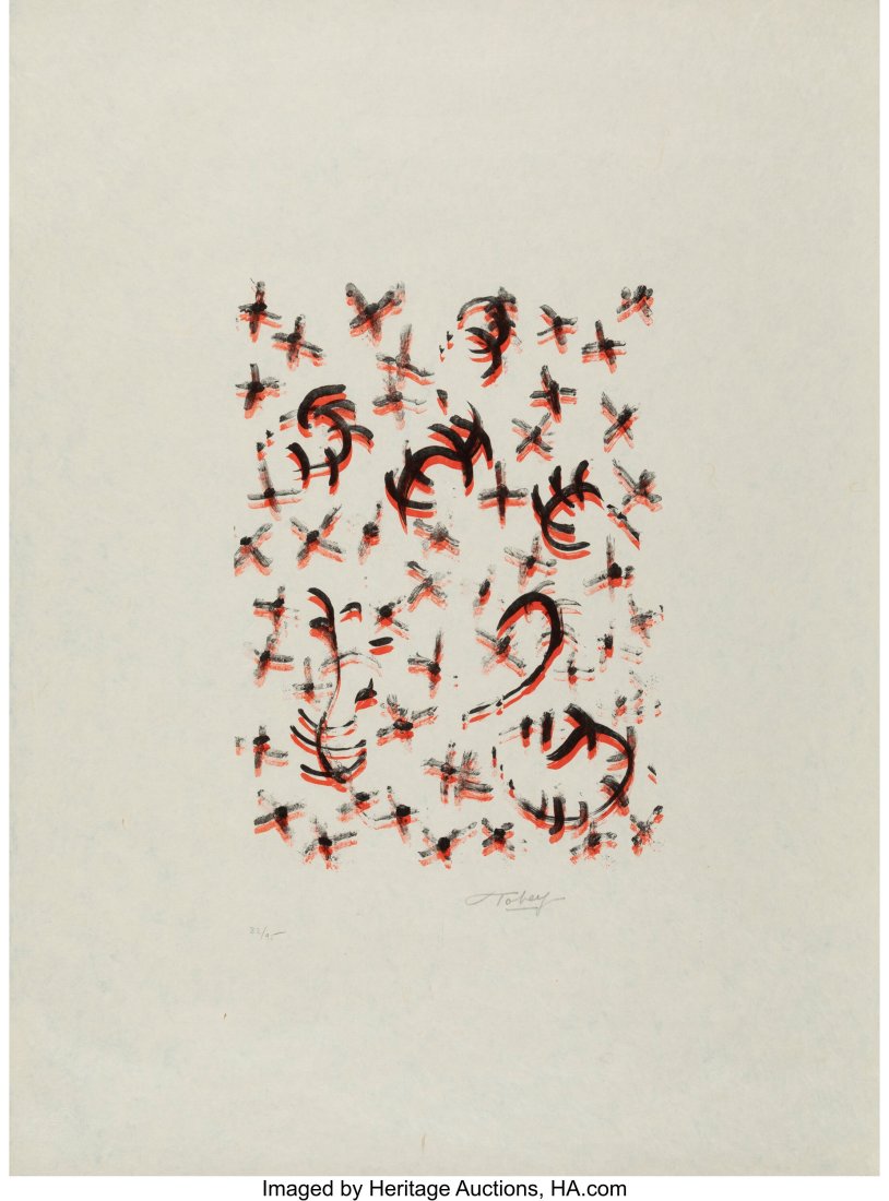 Mark Tobey (American, 1890-1976) Zeichen, 1971 L: Mark Tobey (American, 1890-1976) Zeichen, 1971 Lithograph in colors on Japon paper 78 x 56-1/2 inches (198.1 x 143.5 cm) (sheet) Ed.