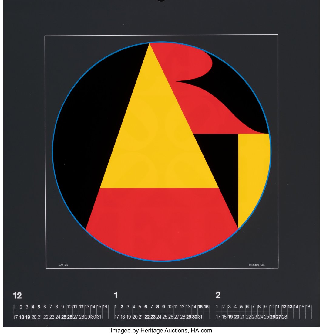 Robert Indiana (1928-2018) Art Info Calendar, 19: Robert Indiana (1928-2018) Art Info Calendar, 1983 Screenprints in colors on wove paper, spiral bound 19-3/4 x 19 inches (50.2 x 48.3 cm) (each s