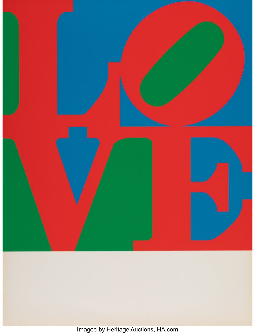 Robert Indiana (American, 1928-2018) LOVE WALL,: Robert Indiana (American, 1928-2018) LOVE WALL, 1967 Two screenprints in colors on wove paper 25-5/8 x 19-3/4 inches (65.1 x 50.2 cm) (each s