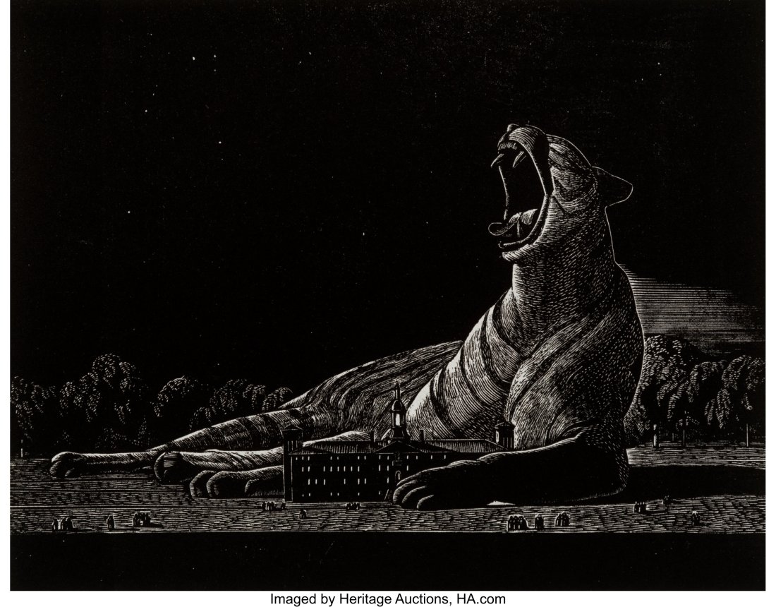 Rockwell Kent (1882-1971) Two Princeton Tiger Wo: Rockwell Kent (1882-1971) Two Princeton Tiger Woodcuts on wove paper 5-1/2 x 7 inches (14 x 17.8 cm) (each image) Property from the Collection of Dan Burne Jon
