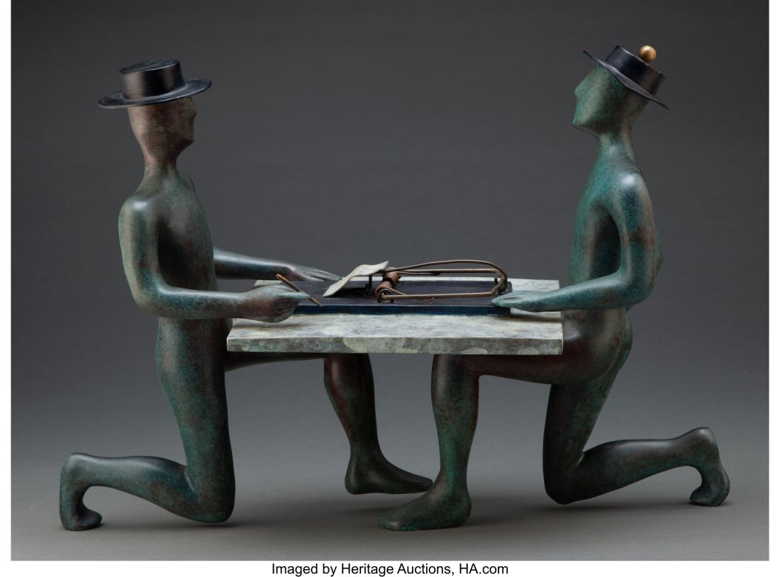 Mark Kostabi (American, b. 1960) Art of the Deal: Mark Kostabi (American, b. 1960) Art of the Deal Patinated bronze 13-3/8 x 8-1/8 x 18-7/8 inches (34 x 20.5 x 48 cm) Ed. 5/199 Signature