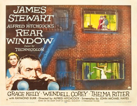 Rear Window (Paramount, 1954). Half Sheet (22" X: Rear Window (Paramount, 1954). Half Sheet (22" X 28") Style A. Suspense master Alfred