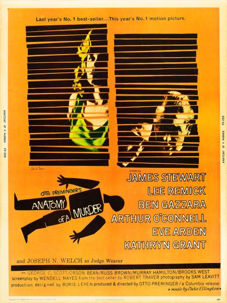 Anatomy of a Murder (Columbia, 1959). MP Graded: Anatomy of a Murder (Columbia, 1959). MP Graded Poster (30" X 40"). Featuring an all