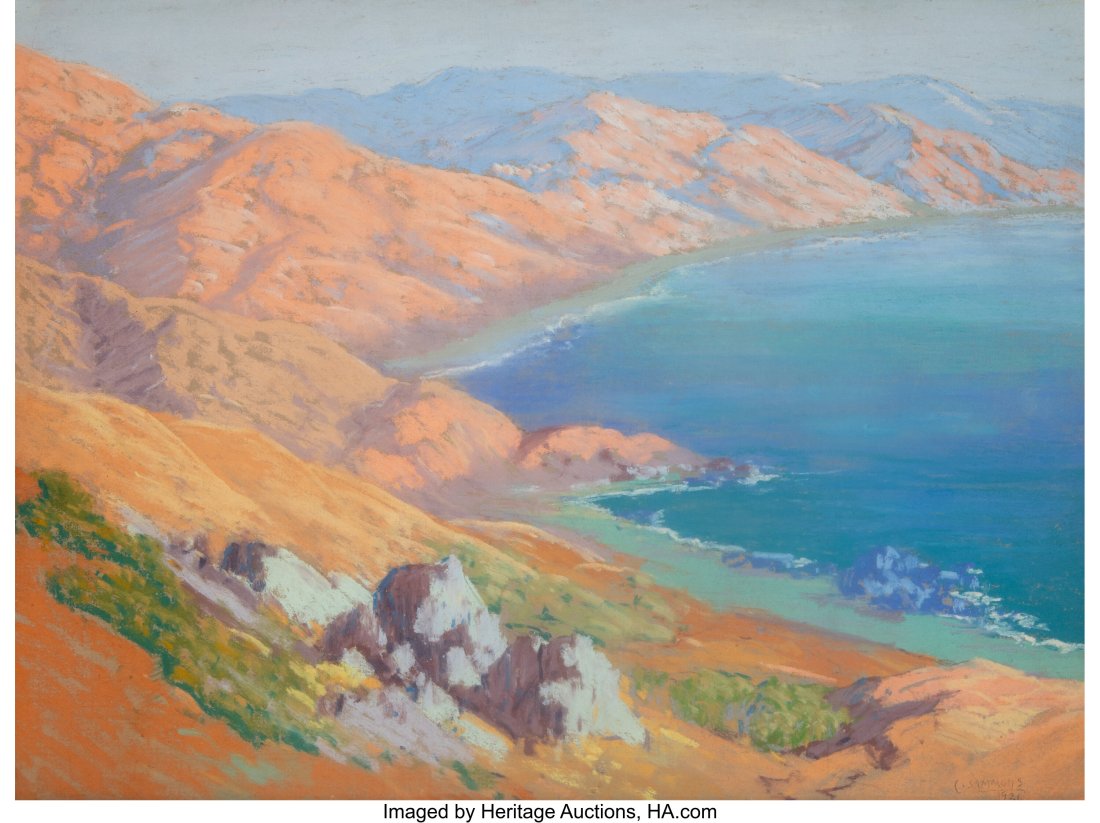 Carl Sammons (American, 1883-1968) Coastline Nea: Carl Sammons (American, 1883-1968) Coastline Near Petrolia, 1926 Pastel on board 14 x 20 inches (35.6 x 50.8 cm) Signed and dated lower right: C&per