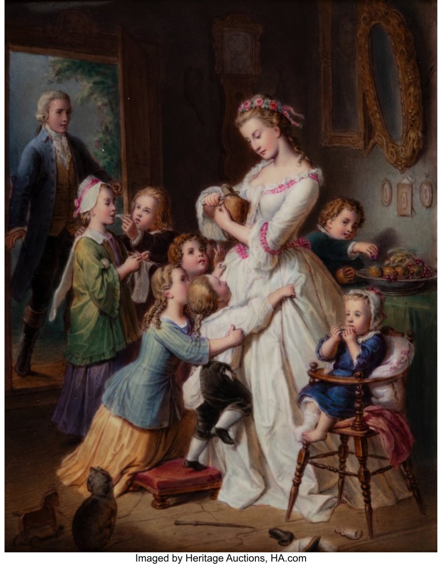 A Framed KPM Porcelain Plaque after Wilhelm von: A Framed KPM Porcelain Plaque after Wilhelm von Kaulbach: Lotte (Werther's Leiden), circa 1900 Marks: (scepter), KPM, 10 1/2" 8 1/2" 10-1/