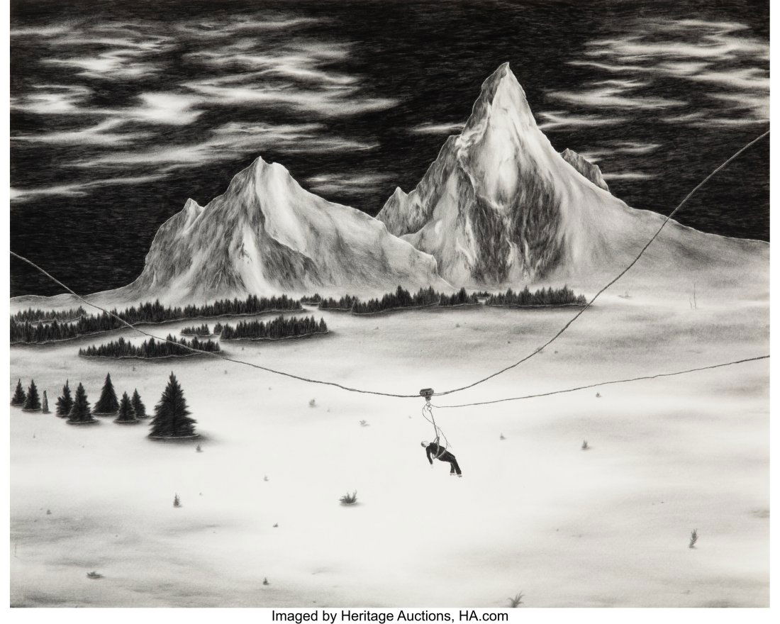 Robyn O'Neil (American, b. 1977) This Man Might: Robyn O'Neil (American, b. 1977) This Man Might Lose Everything, 2005 Pencil on paper 32 x 40 inches (81.3 x 101.6 cm) (sheet) PROVENANCE