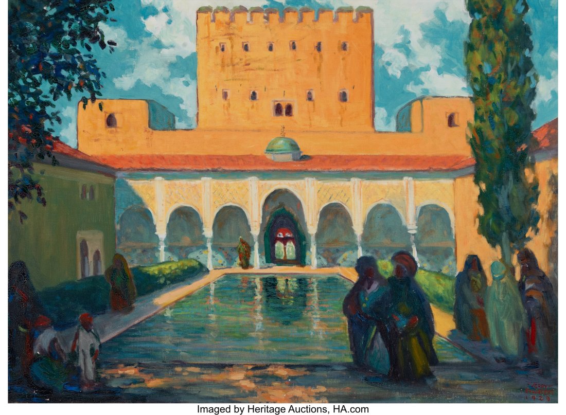 Gerald Williamson "Jerry" Bywaters (American, 19: Gerald Williamson "Jerry" Bywaters (American, 1906-1989) The Courtyard, 1929 Oil on canvas 26 x 36 inches (66.0 x 91.4 cm) Signed and dated lower right&co