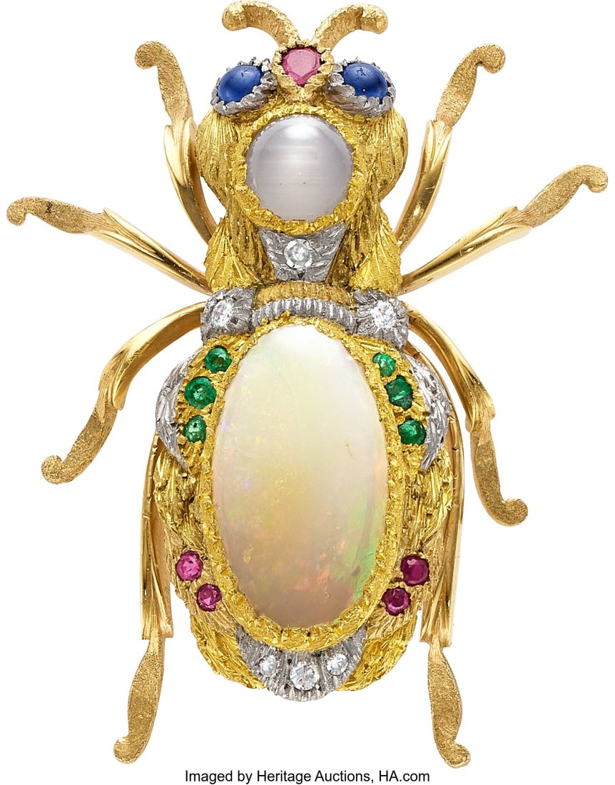 Cazzaniga Diamond, Multi-Stone, Gold Brooch  Sto (1 of 2)