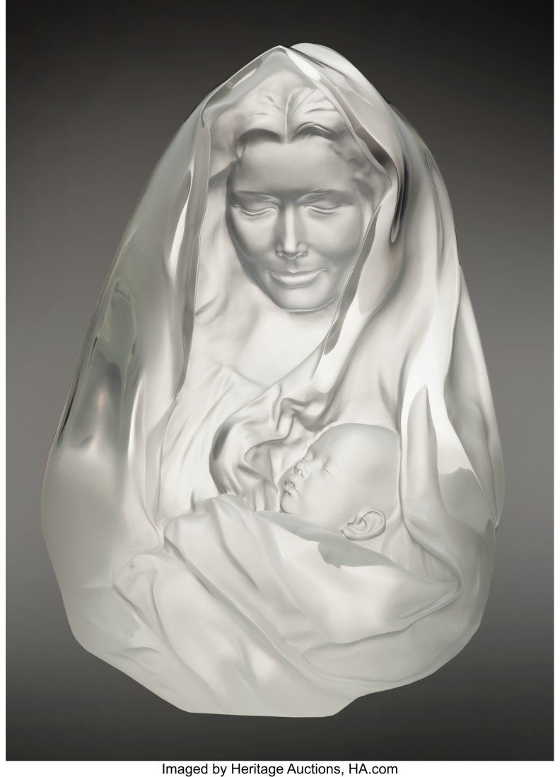 Frederick Hart (American, 1943-1999) Mother and: Frederick Hart (American, 1943-1999) Mother and Child Clear acrylic resin 25 x 18 x 11 inches (63.5 x 45.7 x 27.9 cm) Foundry Proof Signed: Hart In