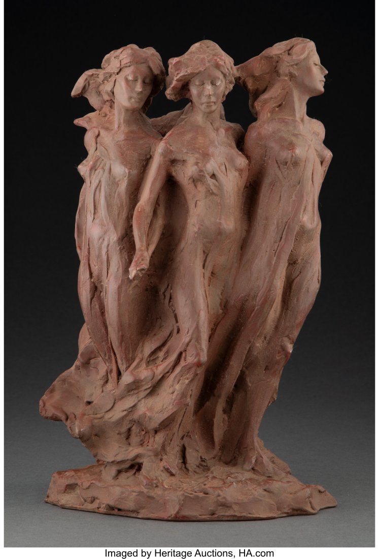 Frederick Hart (American, 1943-1999) Daughters o: Frederick Hart (American, 1943-1999) Daughters of Odessa, 1993 Cast marble with terracotta patina 12-1/4 x 9-1/2 x 6-1/4 inches (31.1 x 24.0 x 16&p