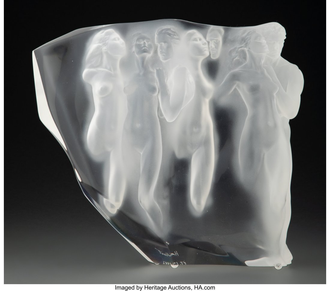 Frederick Hart (American, 1943-1999) Gerontion,: Frederick Hart (American, 1943-1999) Gerontion, 1982 Clear acrylic resin 11-1/4 x 12 x 4 inches (28.5 x 30.5 x 10.2 cm) Foundry Proof Signed&co
