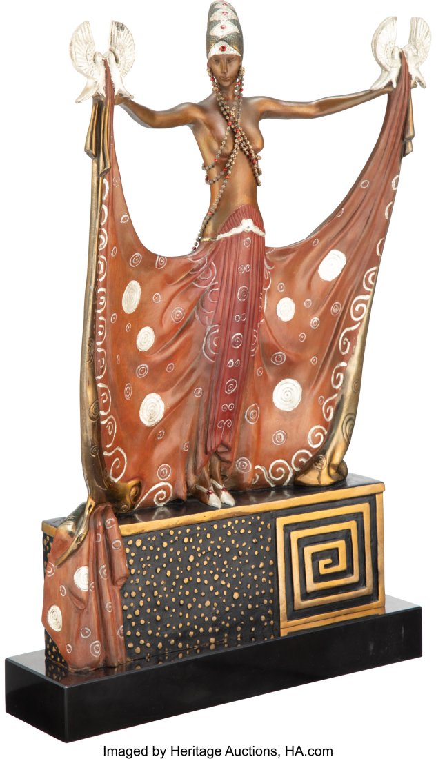 Erté (Romain de Tirtoff) (Russian/French, 1892-: Erté (Romain de Tirtoff) (Russian/French, 1892-1990) Venus, 1978 Cold painted and partial gilt bronze 23-5/8 x 14-7/8 inches (60 x 38 cm) E