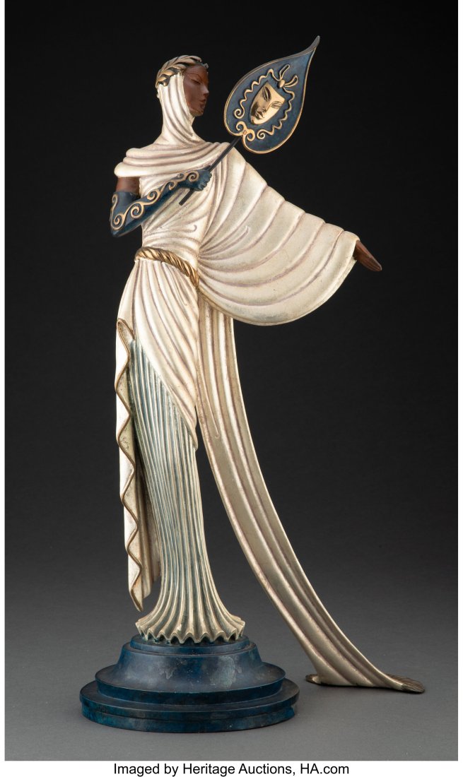 Erté (Romain de Tirtoff) (Russian/French, 1892-: Erté (Romain de Tirtoff) (Russian/French, 1892-1990) Tanagra, 1988 Cold painted and partial gilt bronze 21-1/4 x 10 x 7-1/2 inches (54.0 
