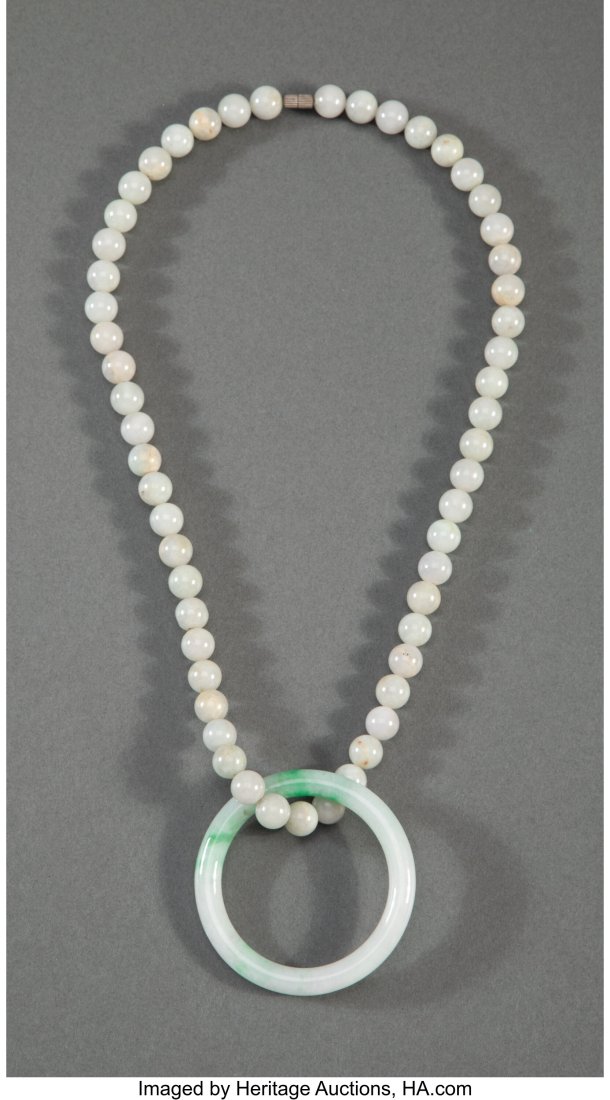 A Chinese Jadeite Bangle and Beaded Necklace 10- (1 of 2)