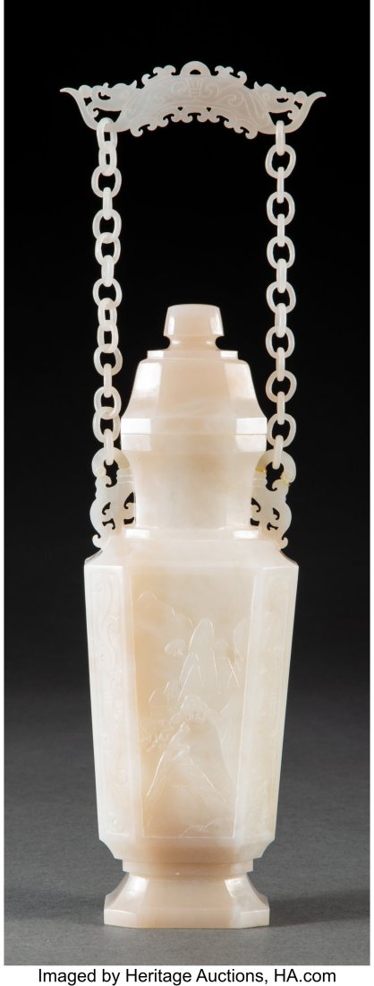 A Chinese Carved Hardstone Covered Vase 8-1/2 x (1 of 4)