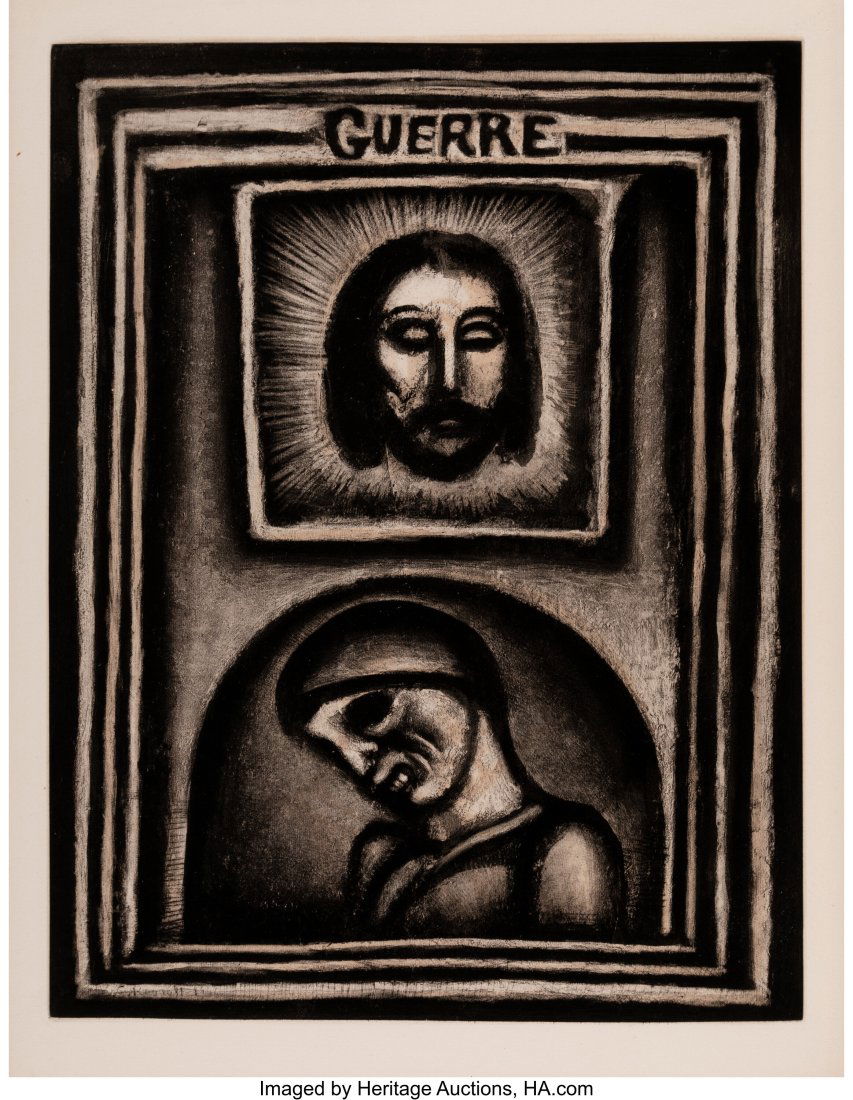 Georges Rouault (French, 1871-1958) The Very Rui: Georges Rouault (French, 1871-1958) The Very Ruins Have Been Destroyed, from Miserere, 1945 Aquatint, and drypoint over heliogravure on paper 22-3/4 x 17-1/2
