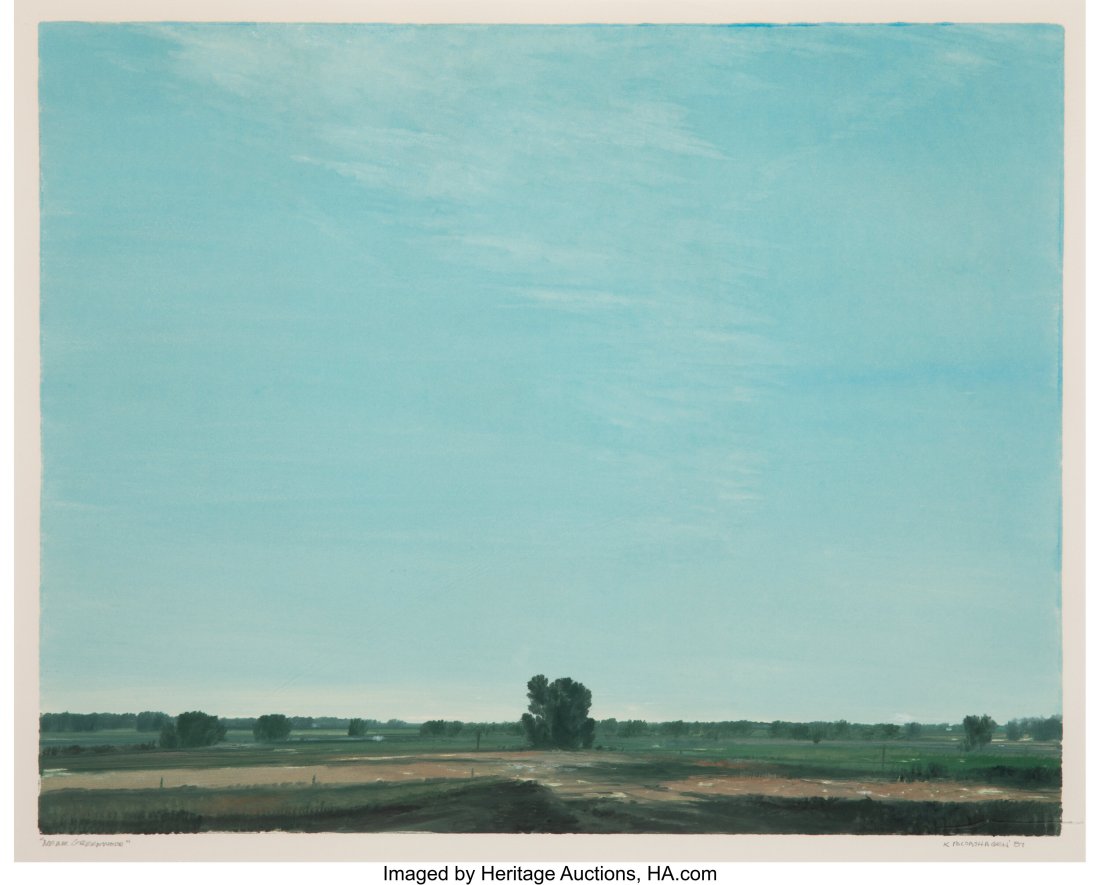 Keith Jacobshagen (American, b. 1941) Near Green: Keith Jacobshagen (American, b. 1941) Near Greenwood, 1987 Watercolor on paper 15-3/4 x 19-7/8 inches (40.0 x 50.5 cm) (image) Si