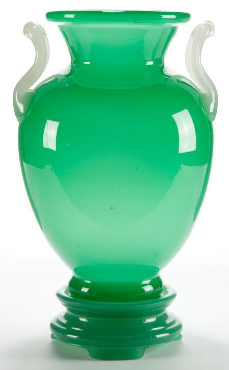 A FREDERICK CARDER STEUBEN JADE GLASS VASE Corn: A FREDERICK CARDER STEUBEN JADE GLASS VASE Corning, New York, circa 192010-1/2 in