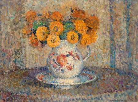 JACQUES MARTIN-FERRIÈRES (French, 1893-1972) Flo: JACQUES MARTIN-FERRIÈRES (French, 1893-1972)Flowers in PitcherOil on canvas