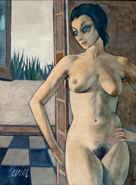 CHARLES LEVIER (French, 1920-2003) Nu dans Une C: CHARLES LEVIER (French, 1920-2003)Nu dans Une ChambreOil on canvas40-1/