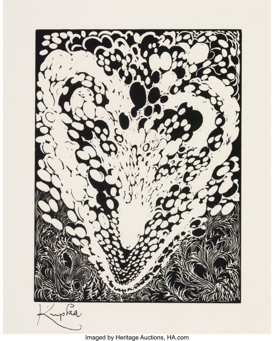 František Kupka (Czech, 1871-1957) Untitled (4): František Kupka (Czech, 1871-1957) Untitled (4), from Four Stories of White and Black, 1926 Woodcut on J. Perrigot Arches Special MBM paper 12-7&sol