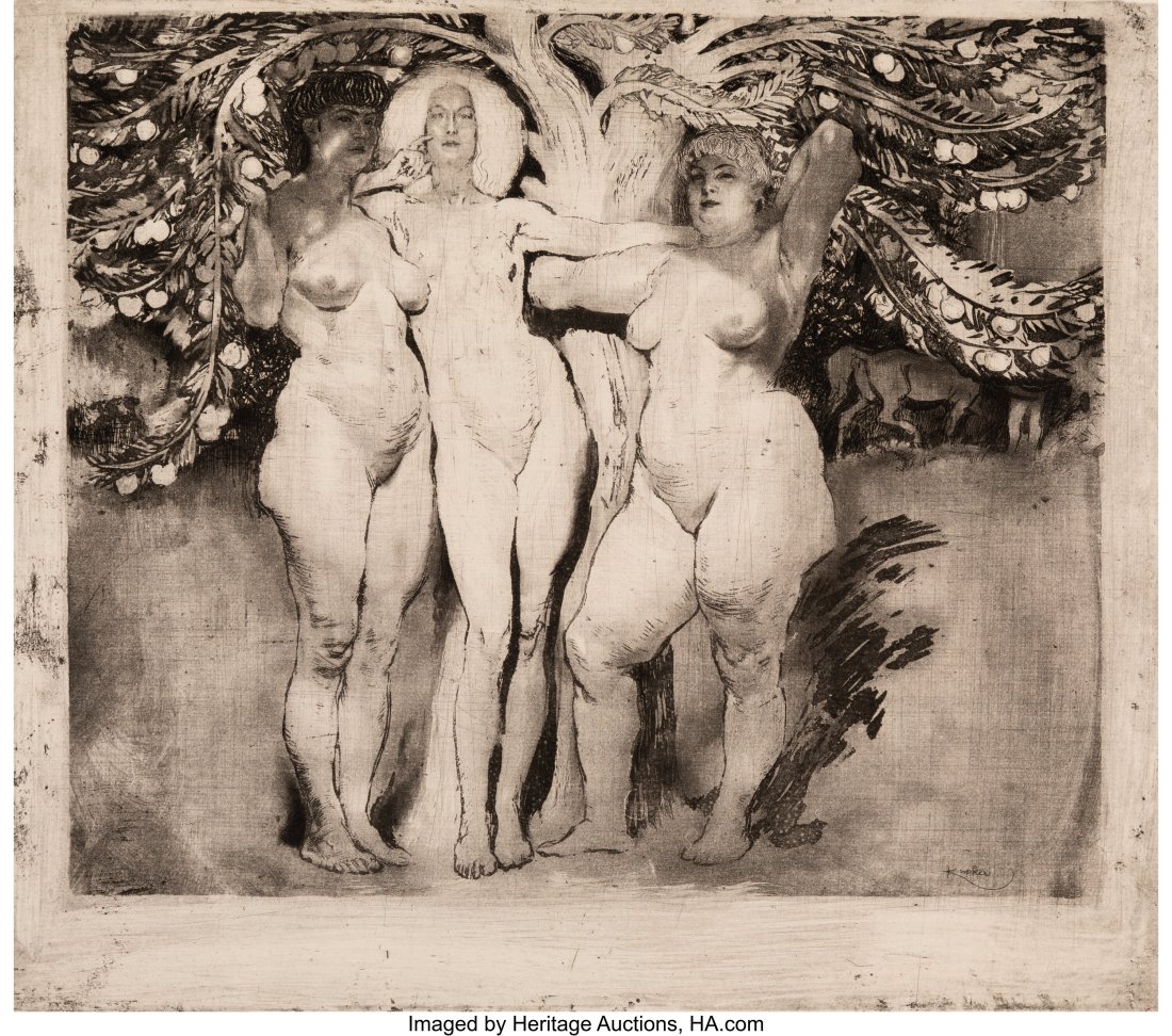 František Kupka (Czech, 1871-1957) The Three Gr: František Kupka (Czech, 1871-1957) The Three Graces, 1905 Etching and aquatint on Richard de Bas, Auvergne a la Main paper 13-1/2 x 20-1/2 inches (34&pe