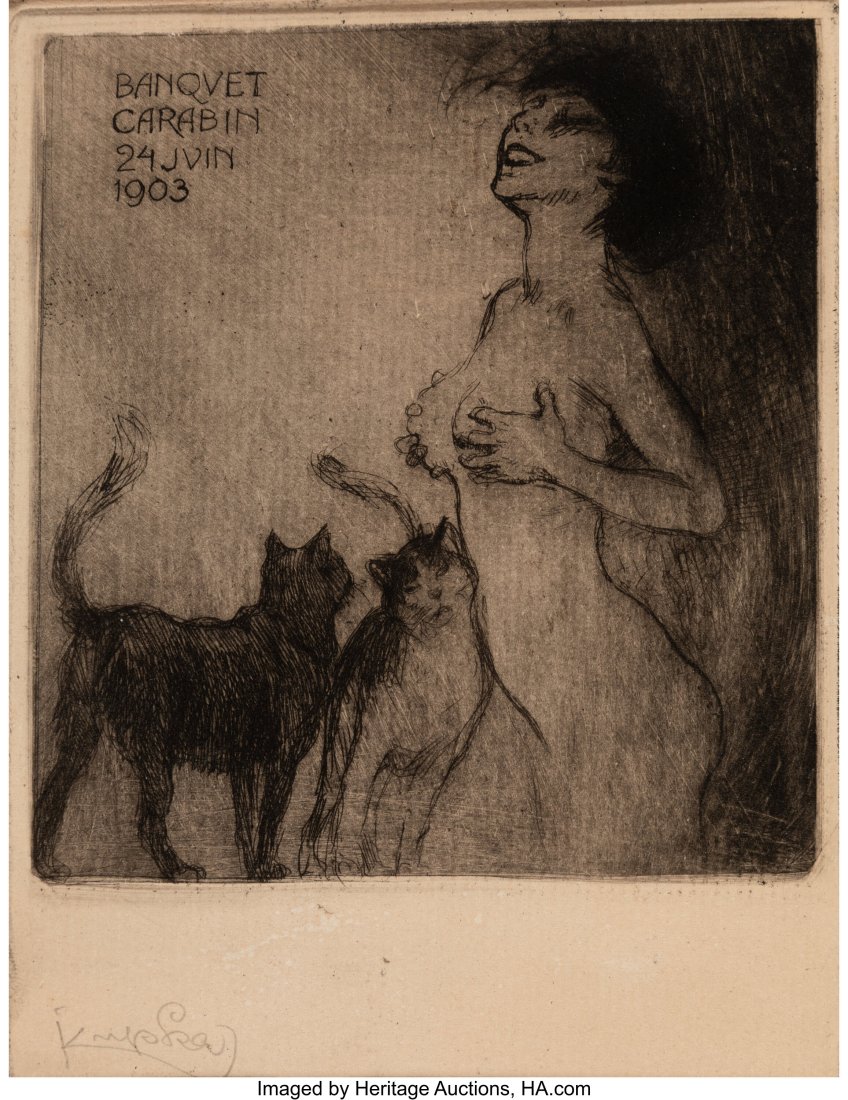 František Kupka (Czech, 1871-1957) Banquet Cara: František Kupka (Czech, 1871-1957) Banquet Carabin, circa 1903 Etching on laid paper 12 x 8-5/8 inches (30.5 x 21.9 cm) (sheet) Signe