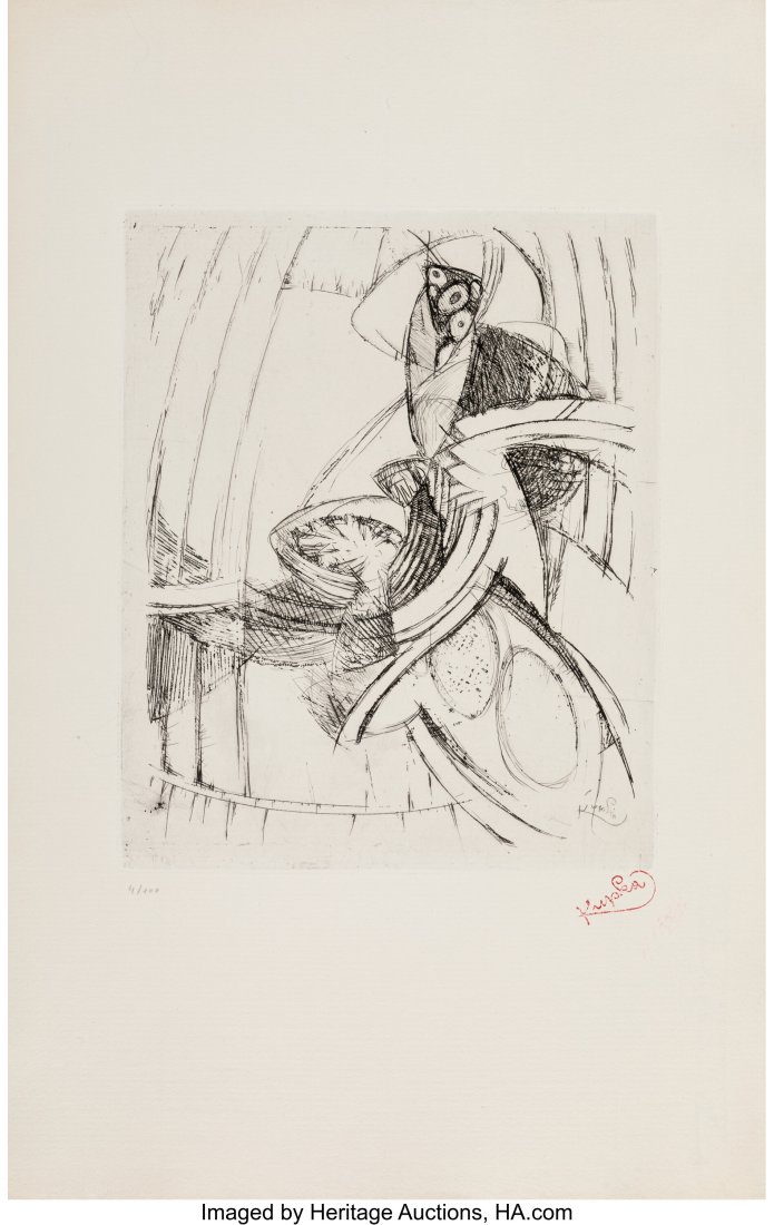 František Kupka (Czech, 1871-1957) Sons de cloc: František Kupka (Czech, 1871-1957) Sons de cloches, 1912 Etching on Richard de Bas, Avergue a la Main laid paper 20 x 12-3/4 inches (50.8 x 32&period