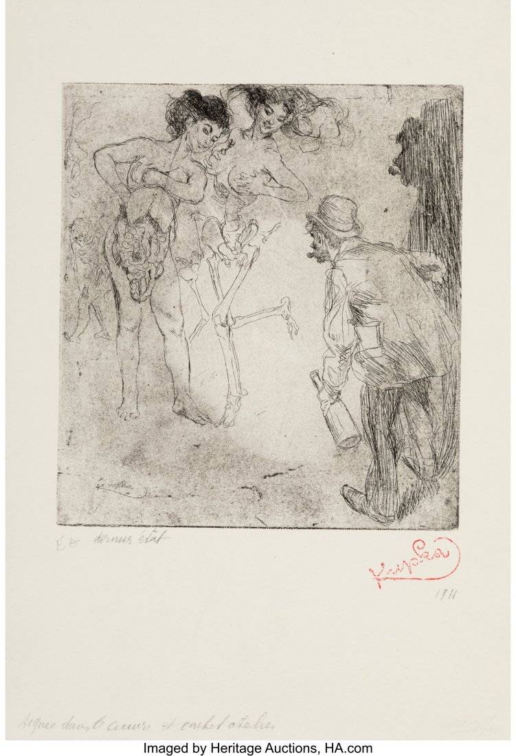 František Kupka (Czech, 1871-1957) The Alcoholi: František Kupka (Czech, 1871-1957) The Alcoholic's Dream, 1911 Etching on wove paper 11 x 7-1/2 inches (27.9 x 19.1 cm) (sheet) E&per