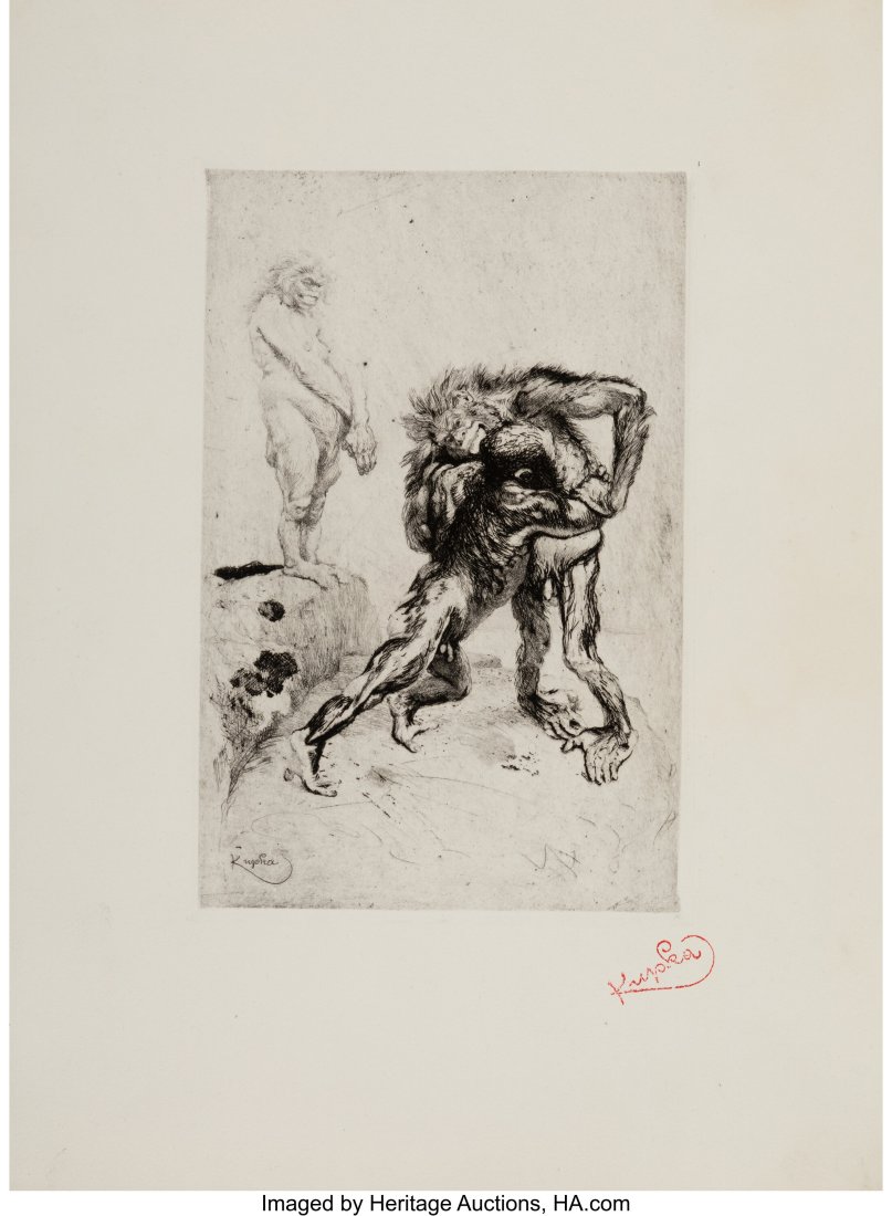 František Kupka (Czech, 1871-1957) Lutte, 1902: František Kupka (Czech, 1871-1957) Lutte, 1902 Drypoint on wove paper 15 x 11-1/8 inches (38.1 x 28.3 cm) (sheet) Stamped in red ink&
