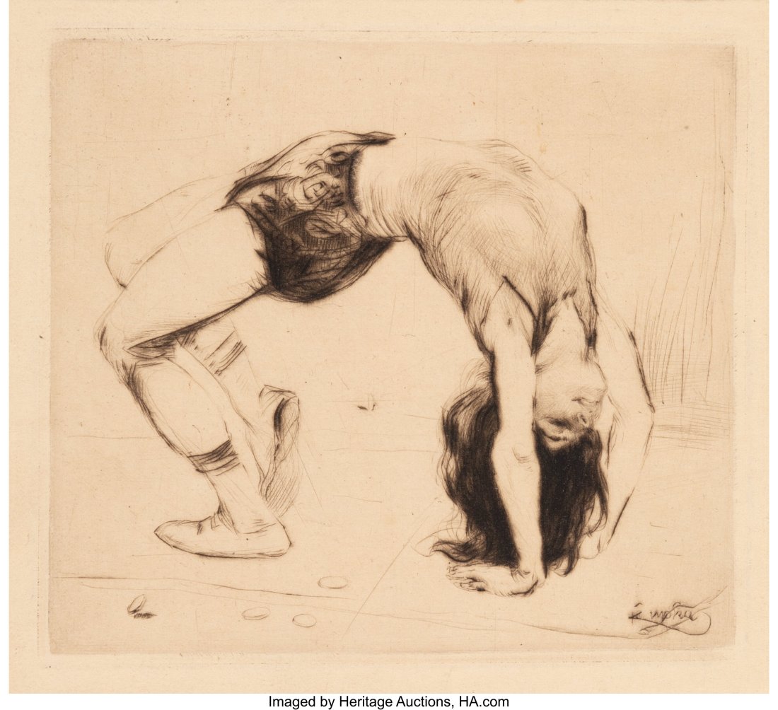 František Kupka (Czech, 1871-1957) Akrobatka, c: František Kupka (Czech, 1871-1957) Akrobatka, circa 1903 Drypoint on wove paper 12-1/8 x 8-3/4 inches (30.8 x 22.2 cm) (sheet) Si