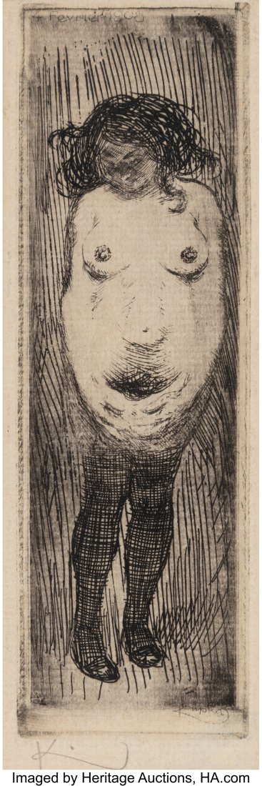 František Kupka (Czech, 1871-1957) Untitled (Nu: František Kupka (Czech, 1871-1957) Untitled (Nude Figure), 1903 Etching on Arches laid paper 7 x 4-7/8 inches (17.8 x 12.4 cm) (sheet) Initialed in pencil, lower left; also signed in the plate: Kupka
