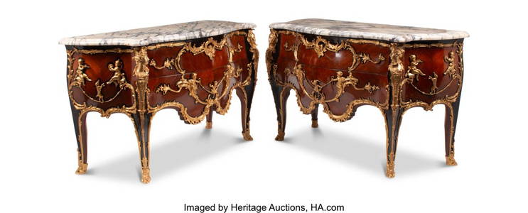 61084&colon; A Pair of French Louis XV-Style Gilt Bronze-Moun