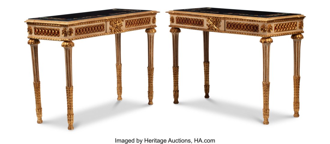 A Pair of Italian Neoclassical Partial Gilt Cons (1 of 5)