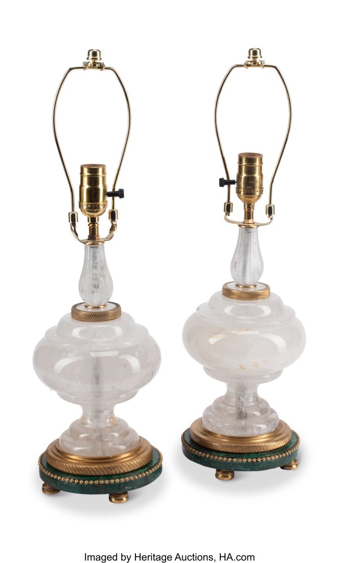 A Pair of Gilt Bronze-Mounted Rock Crystal Lamps (1 of 5)