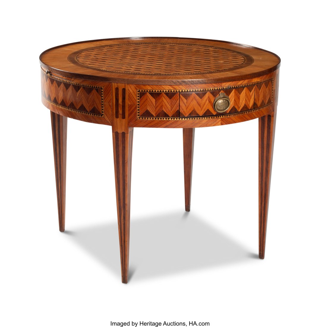 A French Directoire Parquetry Gueridon, 19th cen (1 of 4)
